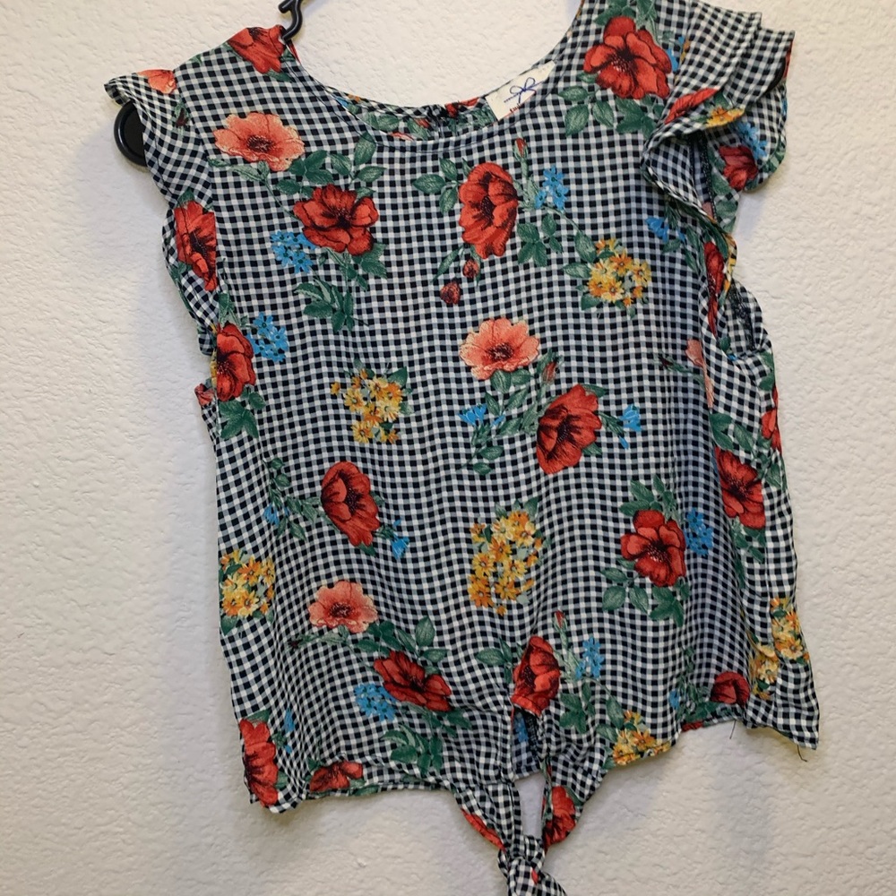 Checkered/Floral top